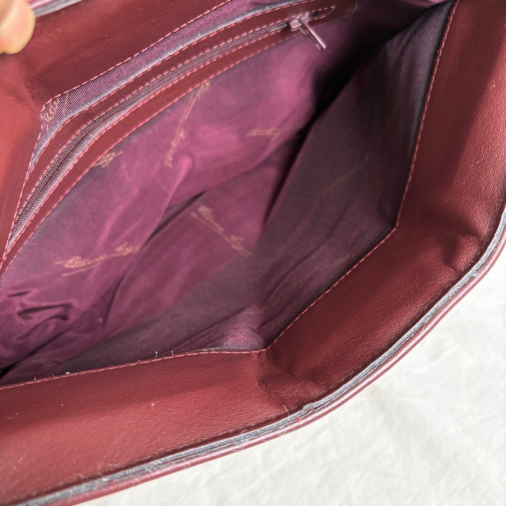 ETIENNE AIGNER Vintage Oxblood Burgundy Leather Crossbody Bag Purse Classic - Picture 11 of 16